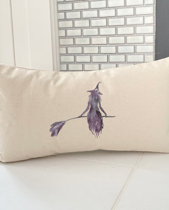 Witch Silhouette - Rectangular Canvas Pillow