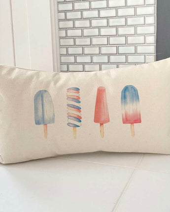 Patriotic Popsicles - Rectangular Canvas Pillow