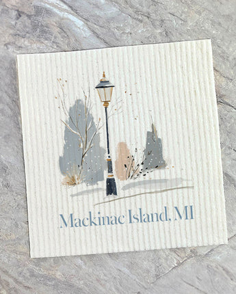 Painted Street Light - Custom Swedish Dish Cloth