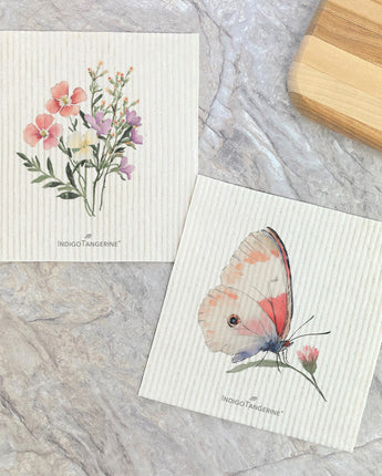 Spring Butterfly - 2pk Swedish Dish Cloth