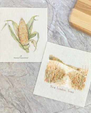 Corn Cob and Field - Custom 2pk Swedish Dish Cloth