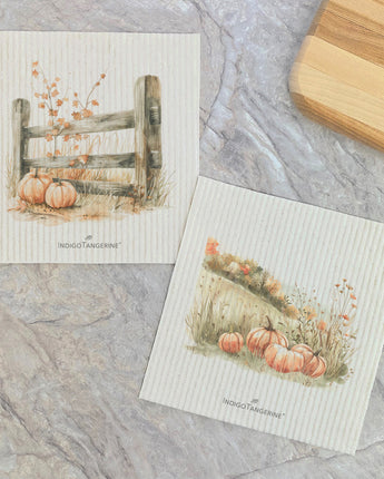 Pumpkin Scenes - 2pk Swedish Dish Cloth