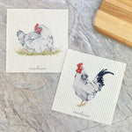 Hen with Eggs, Rooster 2 pk - Swedish Dish Cloth