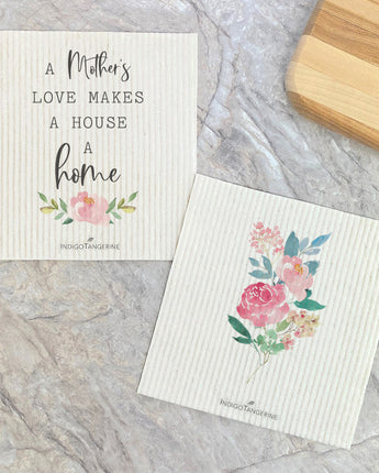 Mother's Love Home, Flowers 2pk - Swedish Dish Cloth