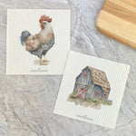Painted Barn, Farmhouse Chicken 2pk - Swedish Dish Cloth