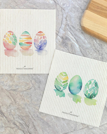 Watercolor Easter Eggs 2pk - Swedish Dish Cloth