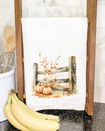 Pumpkin Fence - Customizable Cotton Tea Towel