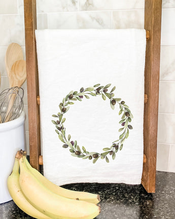 Olive Wreath - Customizable Cotton Tea Towel