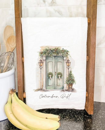 Lamp Post Welcome - Custom Cotton Tea Towel