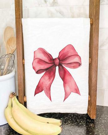 Red Gift Bow - Customizable Cotton Tea Towel