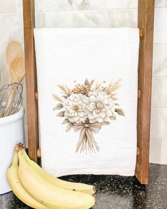 Autumn Dahlia Bouquet - Cotton Tea Towel