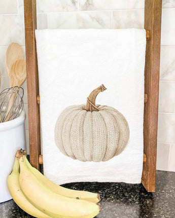 Knit Pumpkin - Customizable Cotton Tea Towel