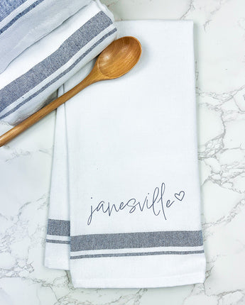 Cursive Heart - Custom Premium Farmhouse Towel