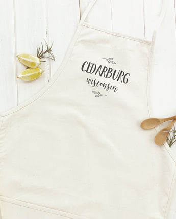 Leaf Framed City/State - Women's Apron