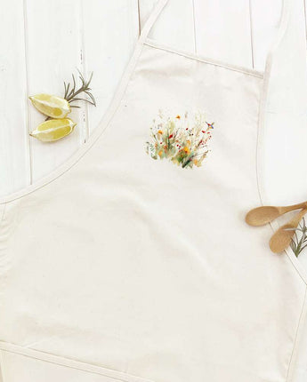 Watercolor Bird and Wildflowers - Women's Apron