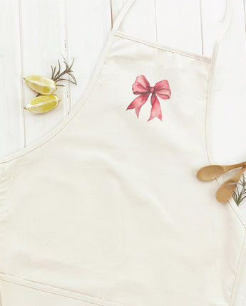 Red Gift Bow - Customizable Women's Apron