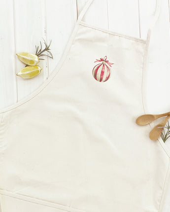 Red and White Stripe Ornament - Customizable Women's Apron