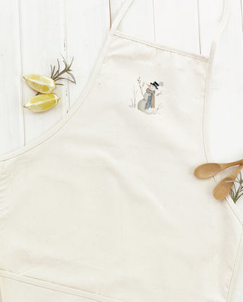Blue Winter Snowman - Customizable Women's Apron