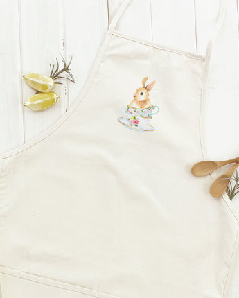 Watercolor Bunny Teacup - Women's Apron