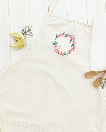 Cherry Blossom Wreath - Women's Apron