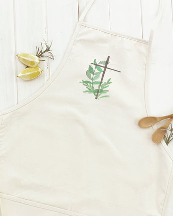 Cross with Leaves - Women's Apron