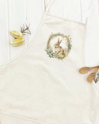 Muted Bunny Wreath - Women's Apron