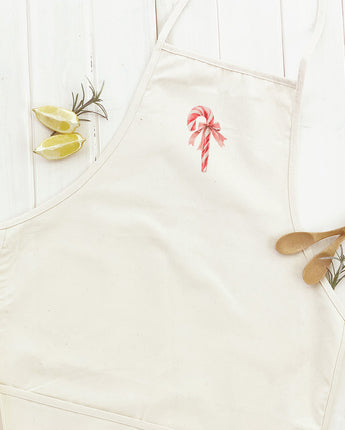 Candy Cane with a Bow - Customizable Women's Apron