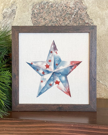 Patriotic Star - Framed Sign