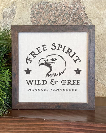 Free Spirit w/ City, State - Framed Sign