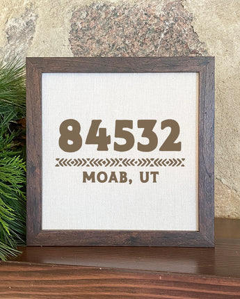 Western Zip Code w/ City State - Framed Sign
