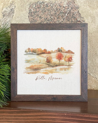 Fall Rolling Hills - Custom Framed Sign