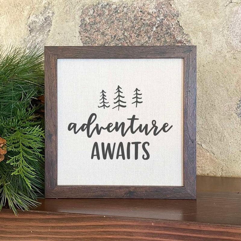 Adventure Awaits (Trees) - Framed Sign