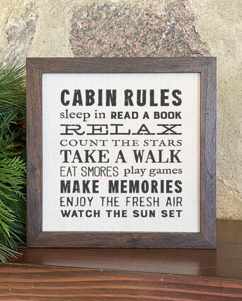 Cabin Rules - Framed Sign