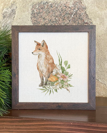 Floral Fox - Framed Sign