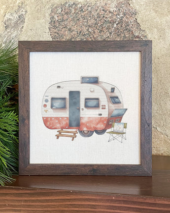 Patriotic Camper - Framed Sign