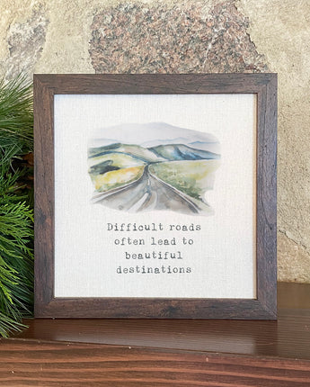 Beautiful Destinations Watercolor - Framed Sign