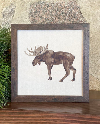 Watercolor Moose - Framed Sign