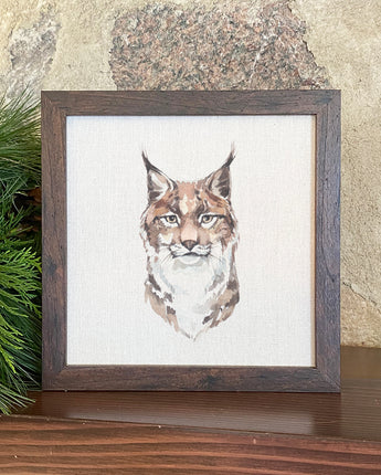 Watercolor Lynx - Framed Sign
