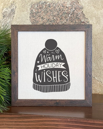 Warm Holiday Wishes - Framed Sign