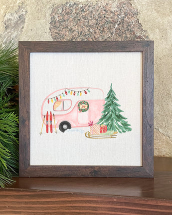 Christmas Camper - Framed Sign