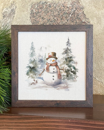 Forest Snowman - Framed Sign