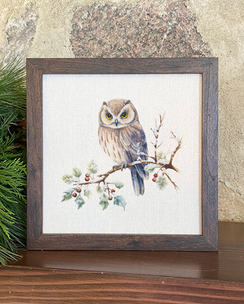 Winter Owl - Framed Sign