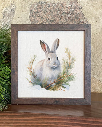 Winter Rabbit - Framed Sign
