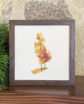 Watercolor Fall Trees (Group) - Framed Sign