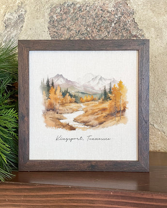 Autumn Mountain Scene - Custom Framed Sign