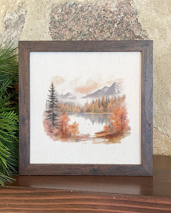 Autumn Lake Scene - Framed Sign