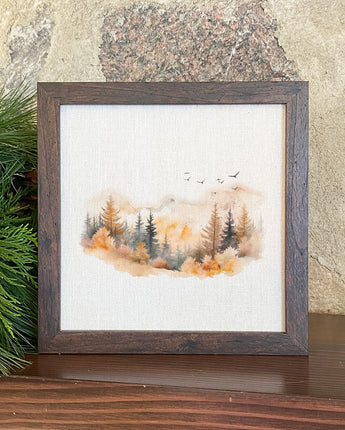 Warm Watercolor Mountains - Framed Sign