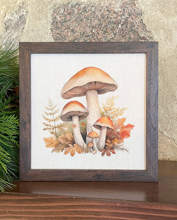 Fall Forest Mushrooms - Framed Sign