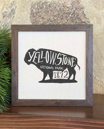 Yellowstone National Park Buffalo - Framed Sign