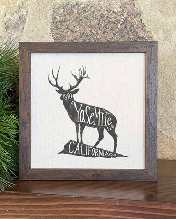 Yosemite National Park Deer - Framed Sign